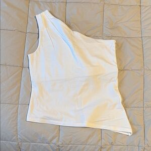 Hollister One-Shoulder Cream Tank Top